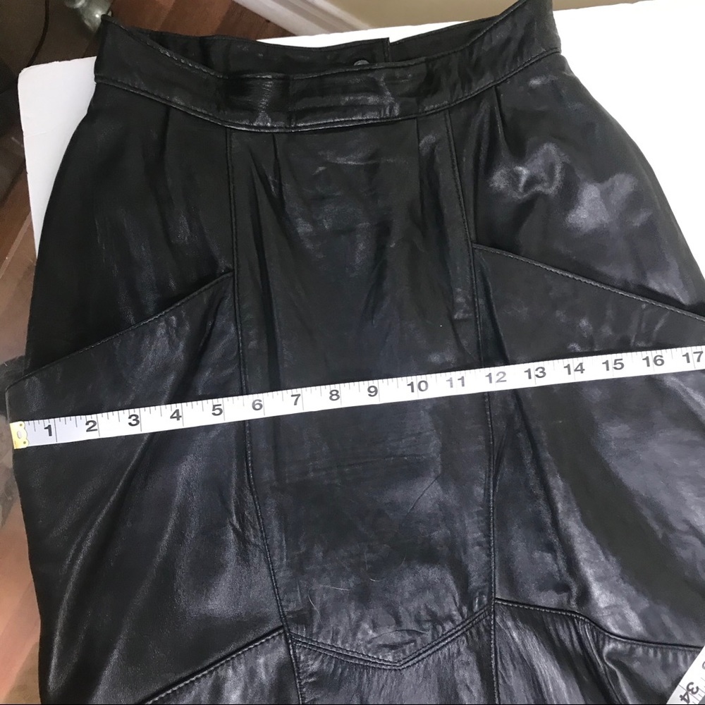 Danier Vintage 1980s Pencil Pockets Leather Skirt - Picture 13 of 16